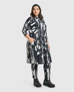 Cyber Shirt Dress, Brush