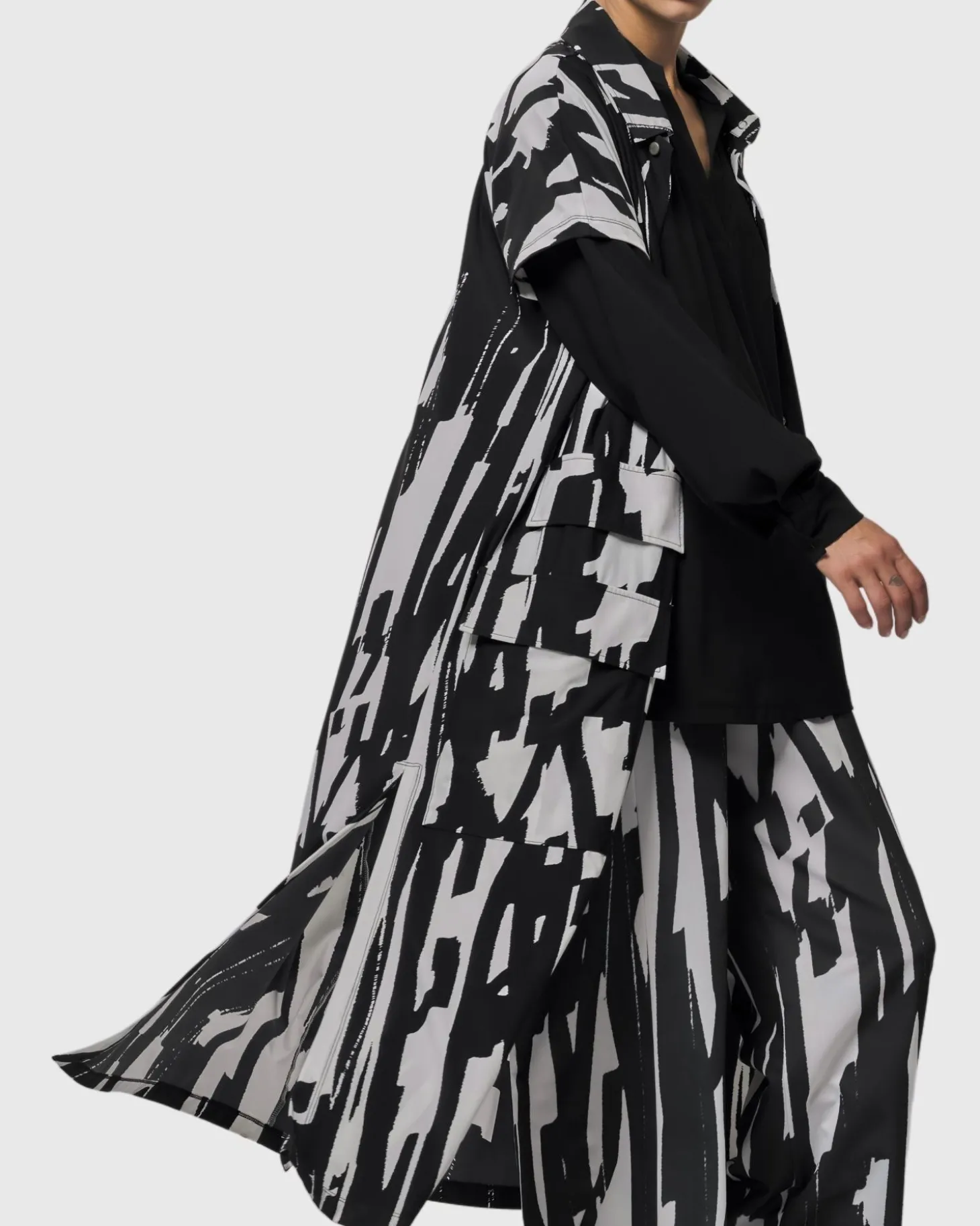 Cyber Short Sleeve Duster, Brush