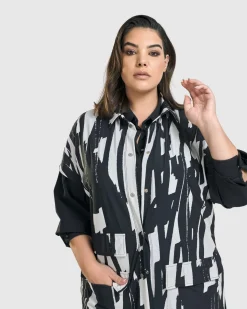 Cyber Short Sleeve Duster, Brush