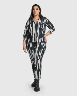 Cyber V-Neck Pullover Top, Brush