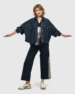 Dallas Cropped Shirt Jacket, Denim