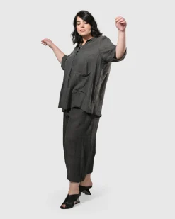 Dana Palazzo Pants, Dove Grey