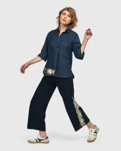 Denver Cropped Pants, Navy