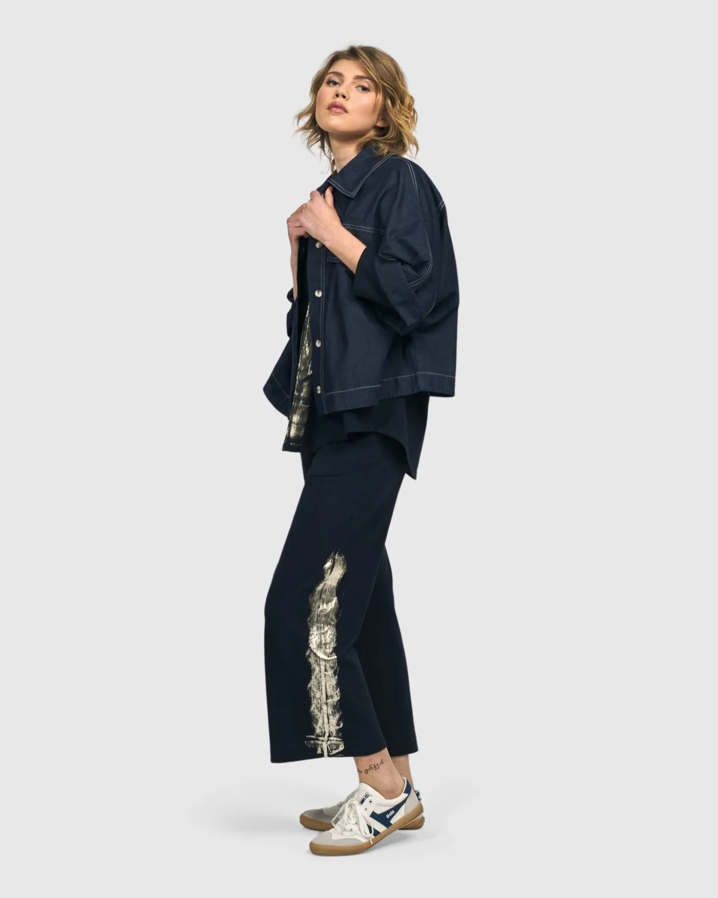 Denver Cropped Pants, Navy