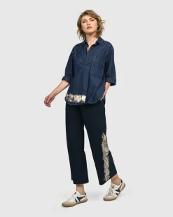 Denver Cropped Pants, Navy