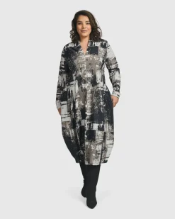 Digi Cocoon Dress, Marble