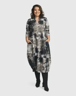 Digi Cocoon Dress, Marble