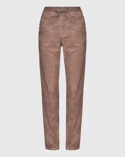 Distressed Iconic Stretch Jeans, Brown Wash