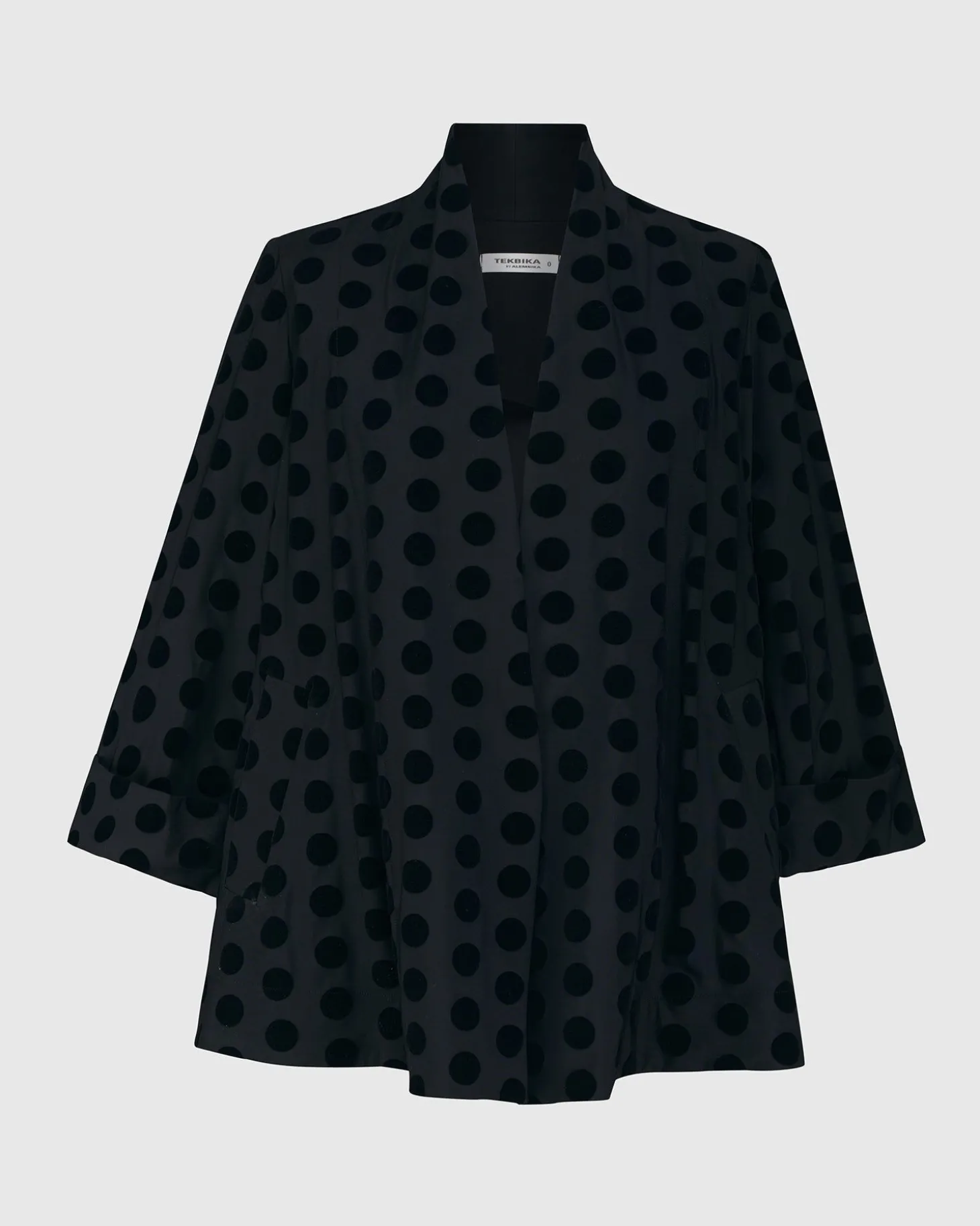 Dot Flocked Swing Jacket, Black
