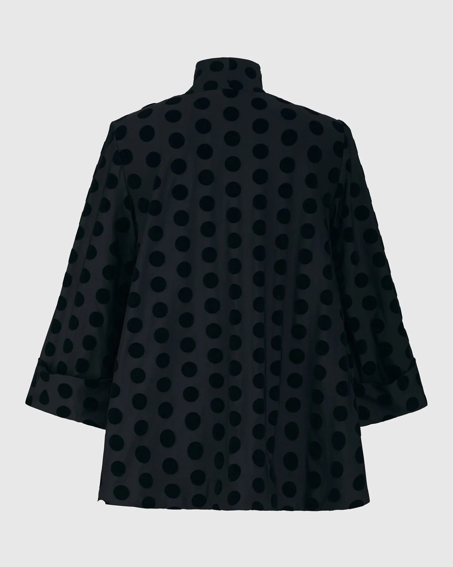 Dot Flocked Swing Jacket, Black