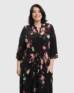 Drinks-On-Me Maxi Shirt Dress, Floral
