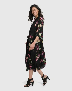 Drinks-On-Me Maxi Shirt Dress, Floral