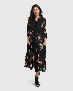 Drinks-On-Me Maxi Shirt Dress, Floral