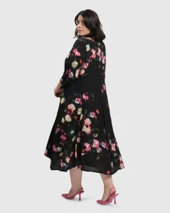 Drinks-On-Me Maxi Shirt Dress, Floral