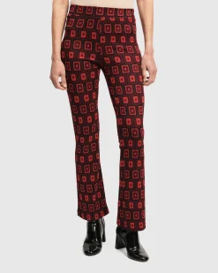 Dynamite Days Bell Bottom Pants, Red