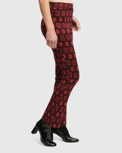 Dynamite Days Bell Bottom Pants, Red