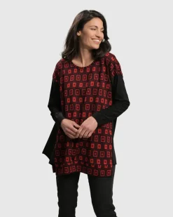 Dynamite Days Swing Tunic Top, Red