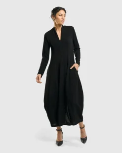 Elvira Cocoon Dress, Black