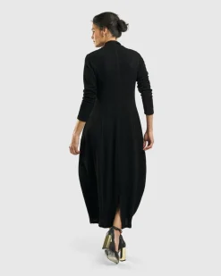 Elvira Cocoon Dress, Black