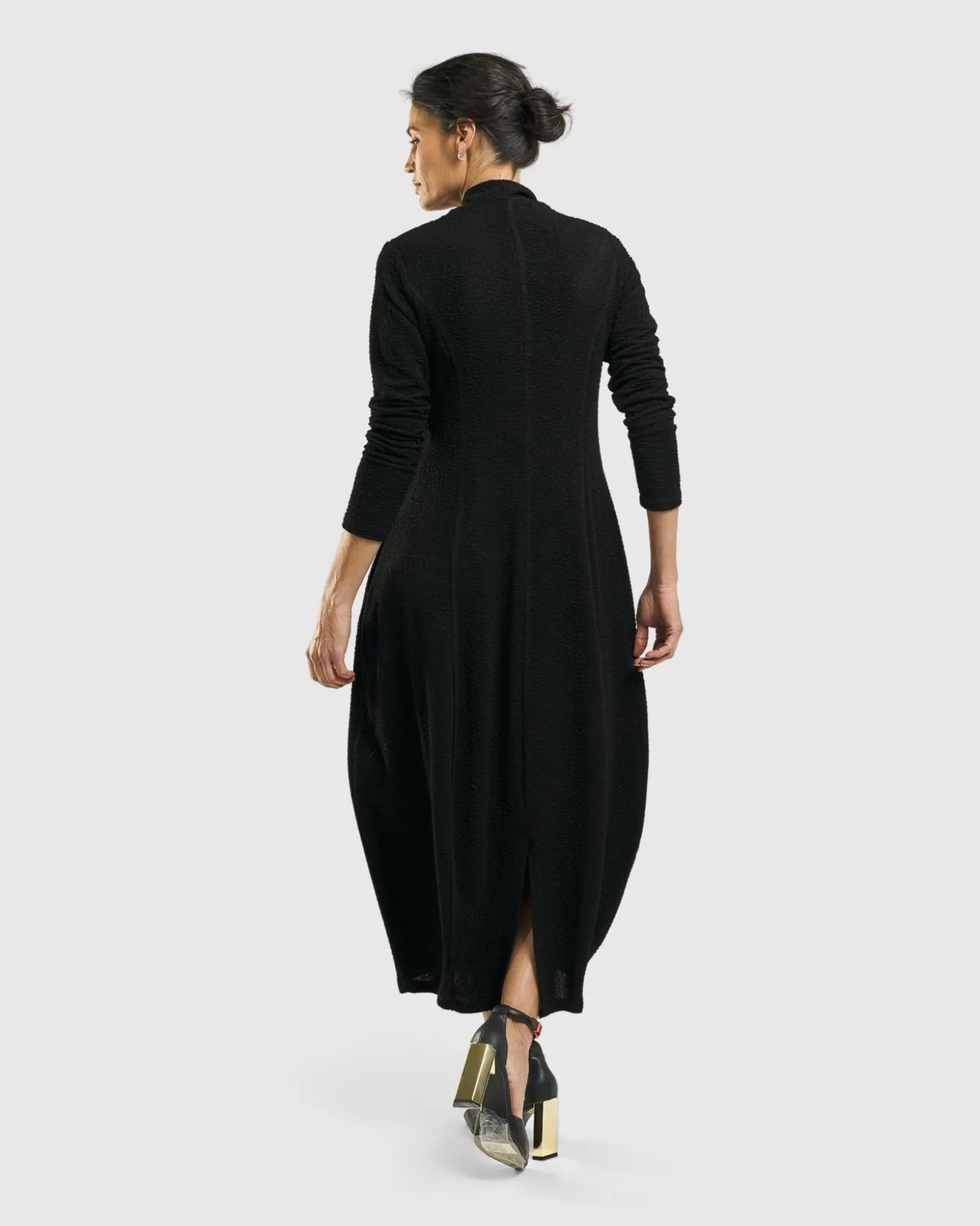 Elvira Cocoon Dress, Black