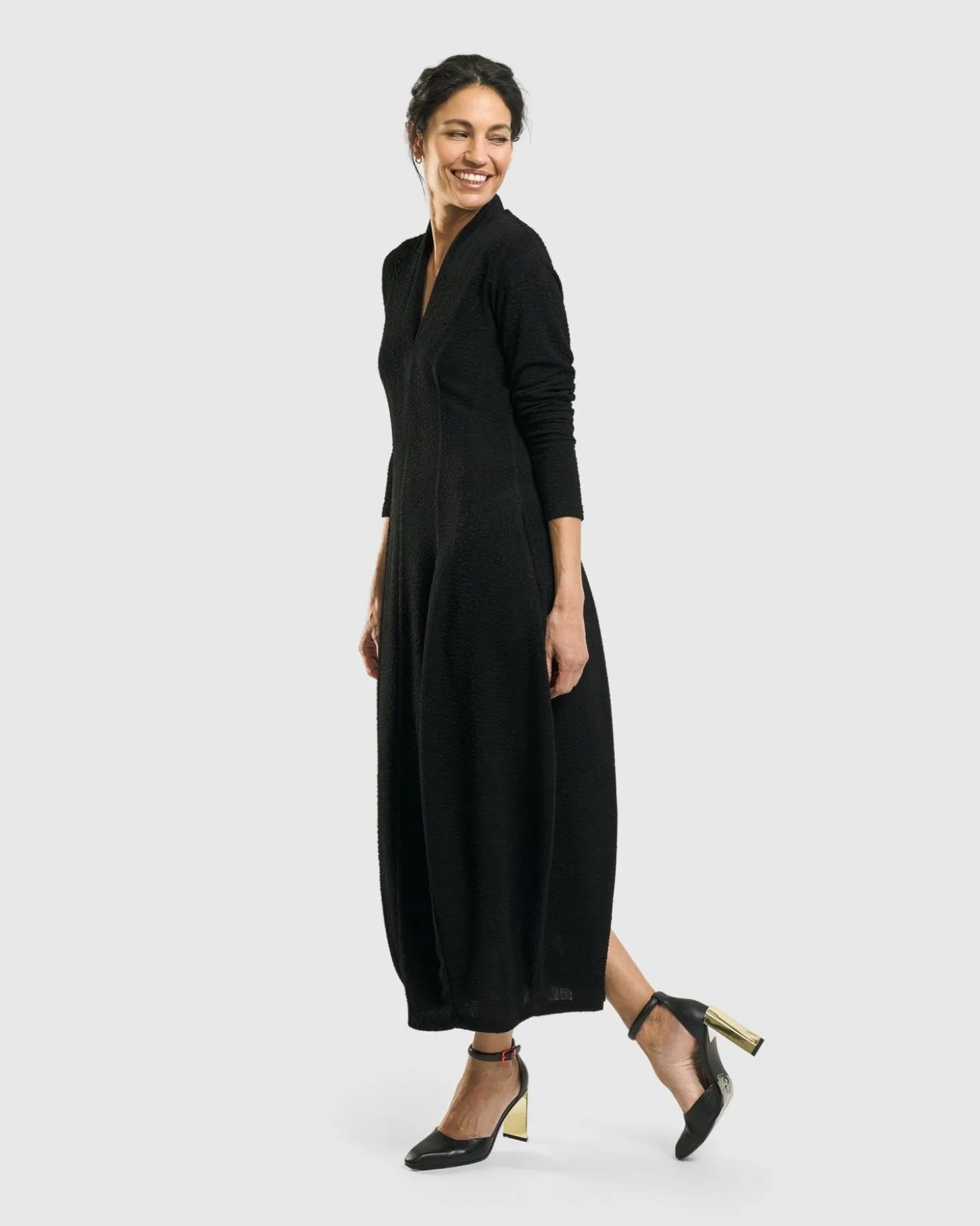 Elvira Cocoon Dress, Black