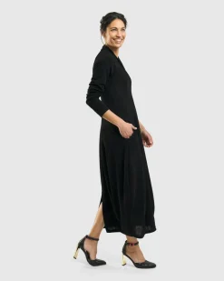 Elvira Cocoon Dress, Black
