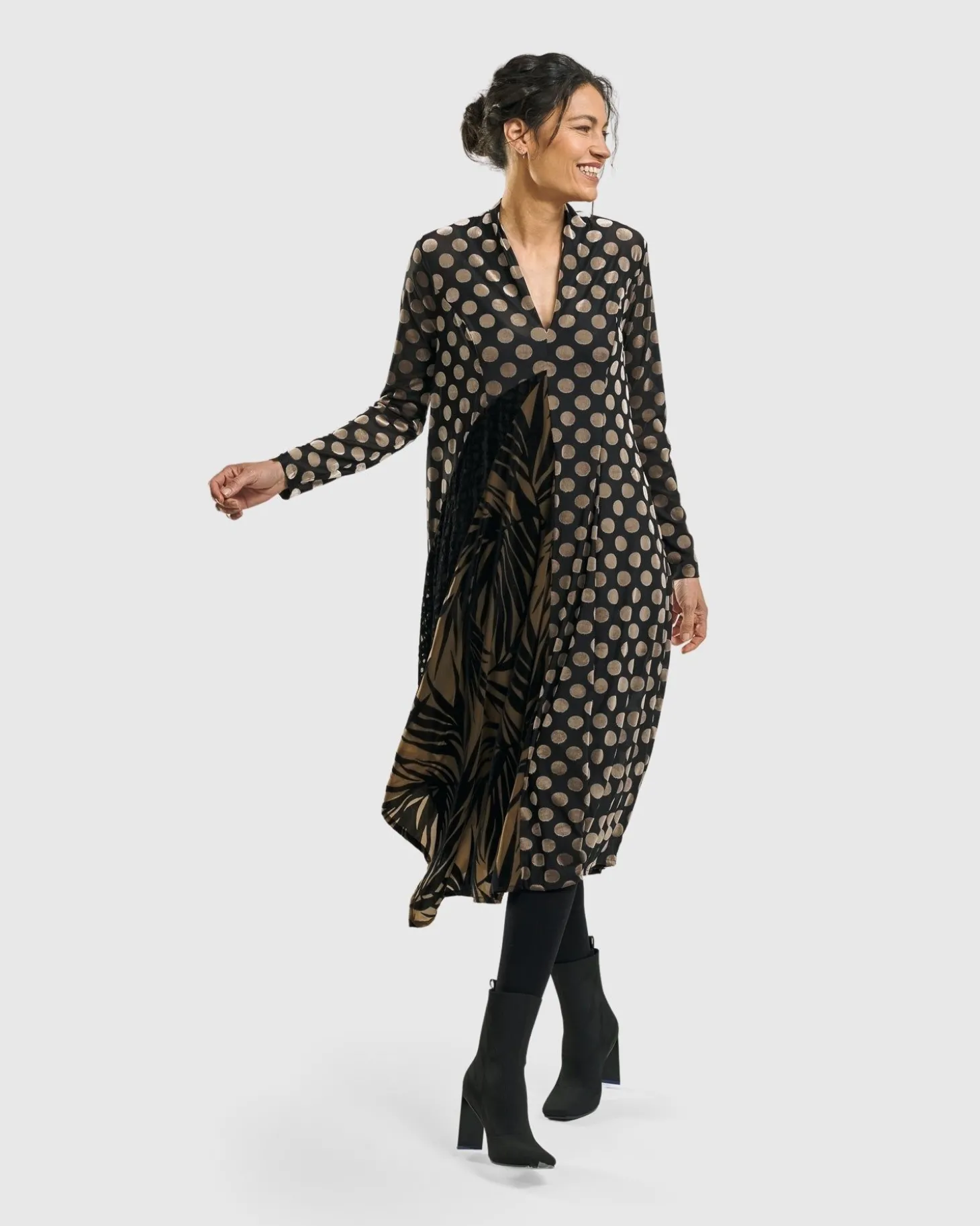 Equinox Cocoon Dress, Gold