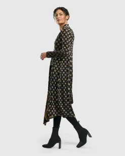 Equinox Cocoon Dress, Gold