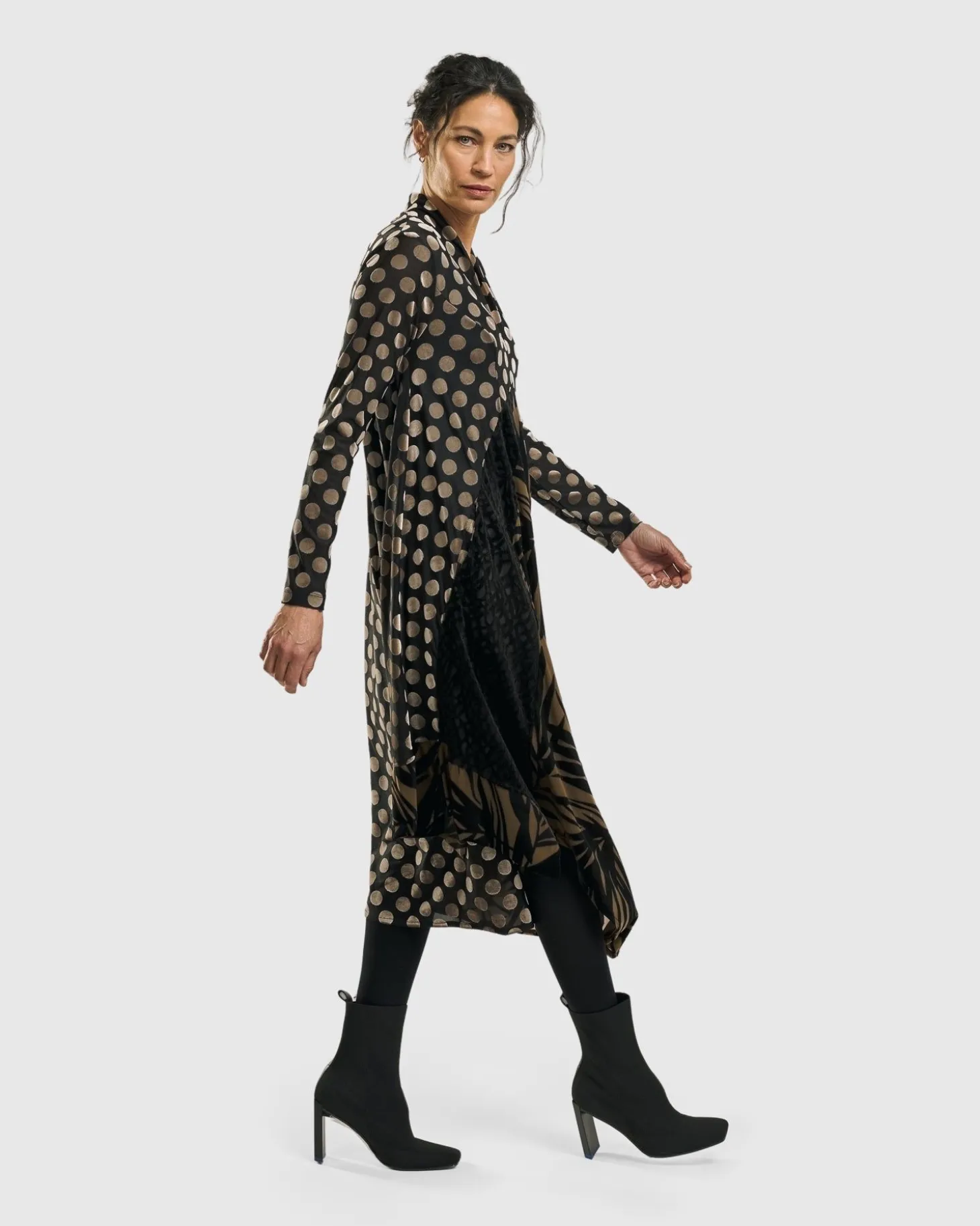Equinox Cocoon Dress, Gold