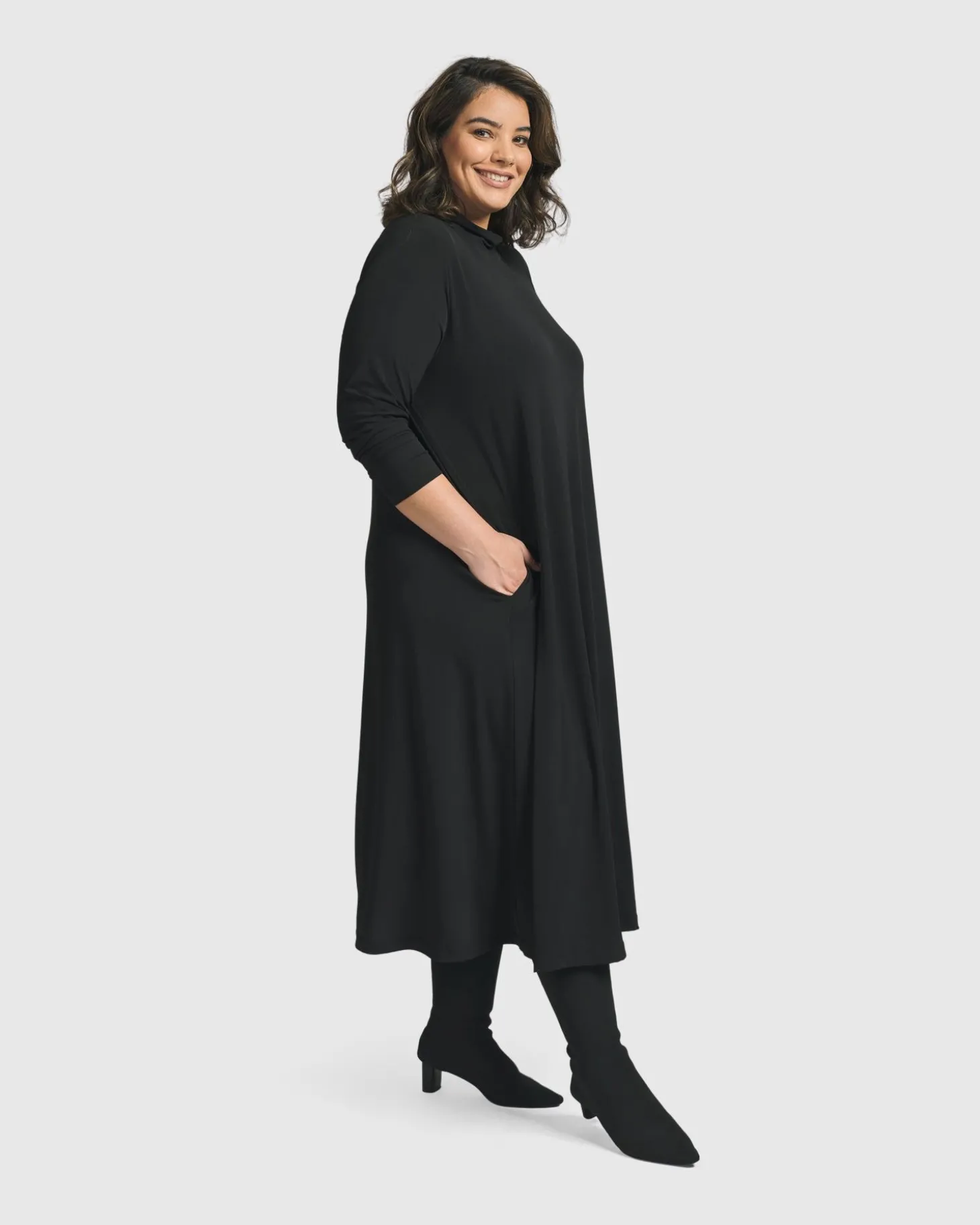 Essential A Line Dress, Black
