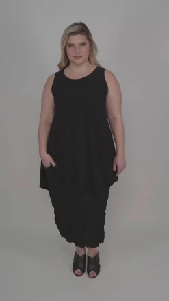 Essential Asymmetrical Tunic Tank Top, Black