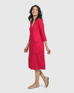 Essential Cargo Dress, Red Rose