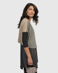 Essential Colorblock Cupro Cardigan, Multi