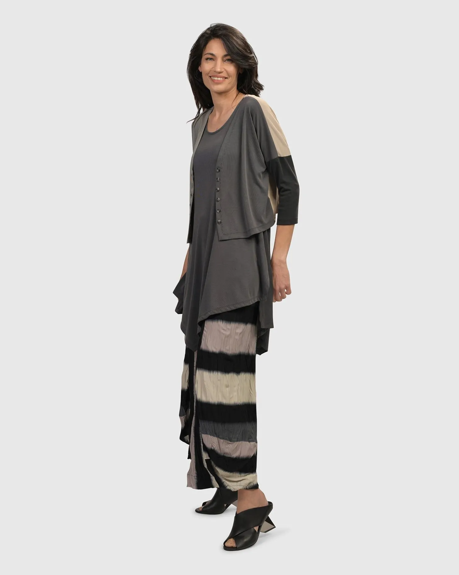 Essential Colorblock Cupro Cardigan, Multi