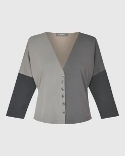 Essential Colorblock Cupro Cardigan, Multi