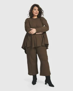 Essential Cropped Pants, Brown