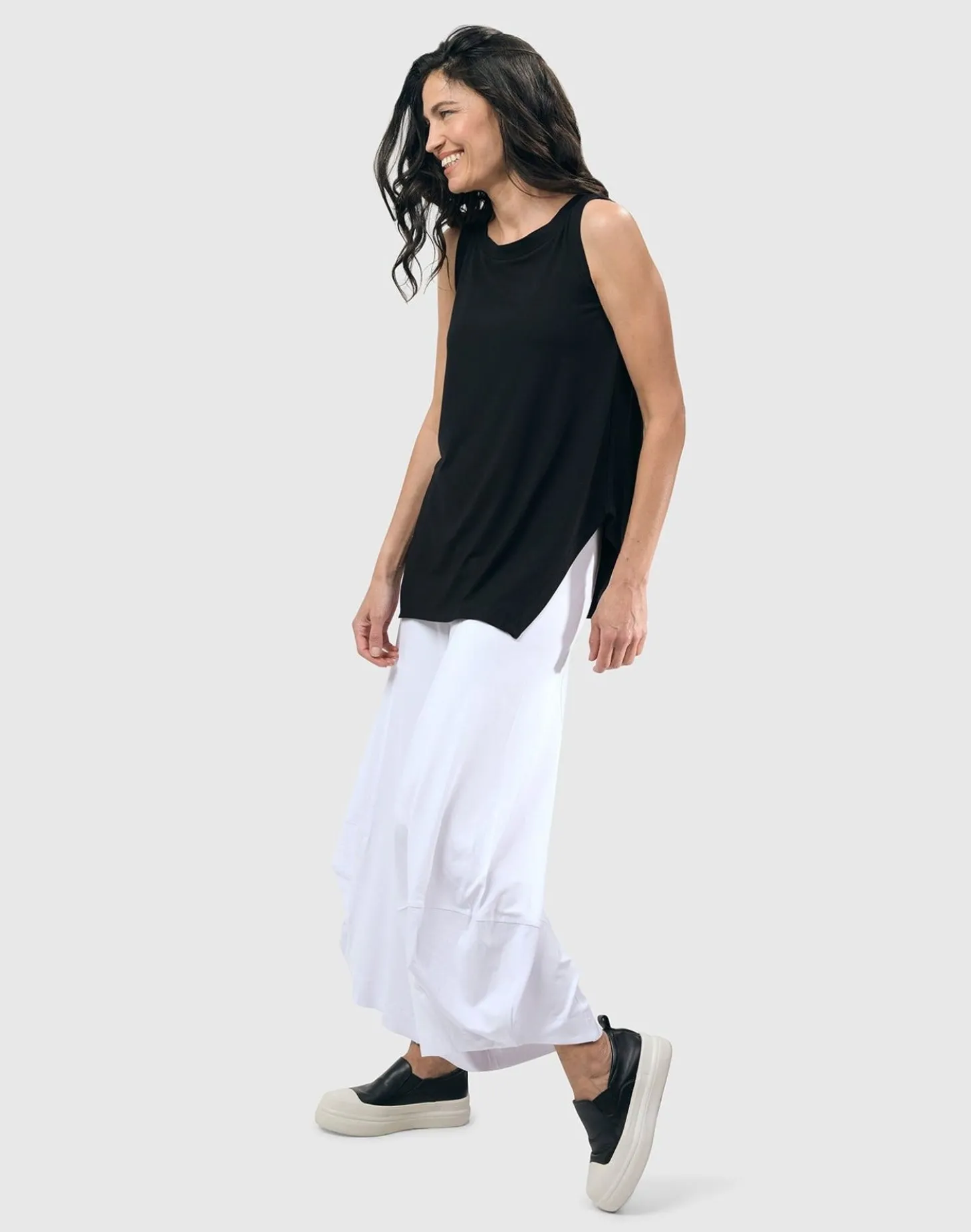 Essential Cutaway Tank Top, Black