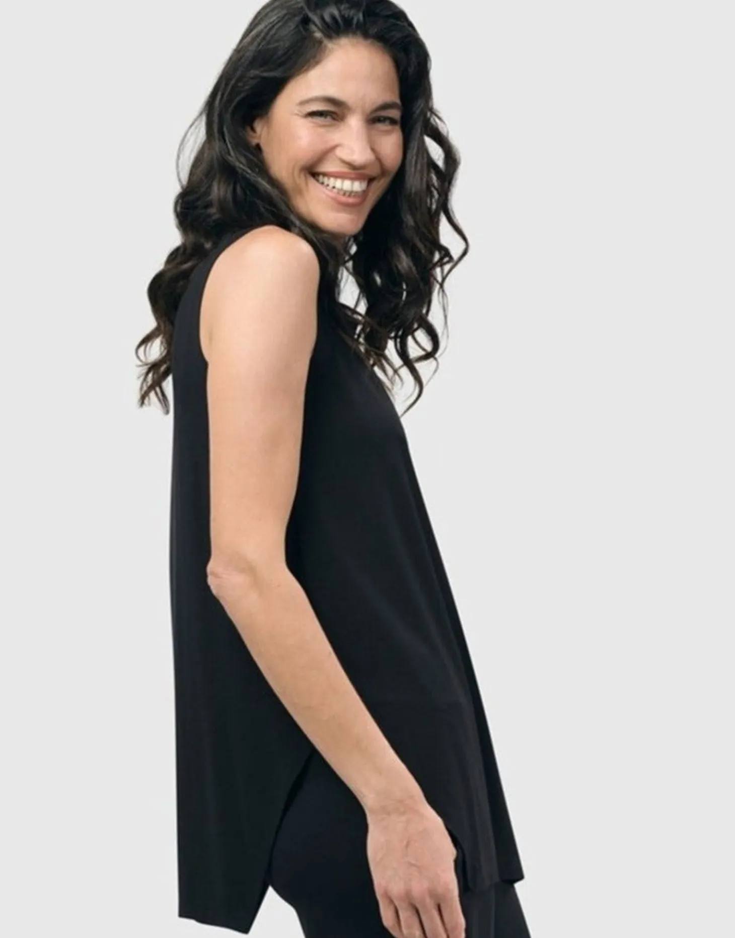 Essential Cutaway Tank Top, Black