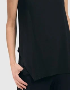 Essential Cutaway Tank Top, Black