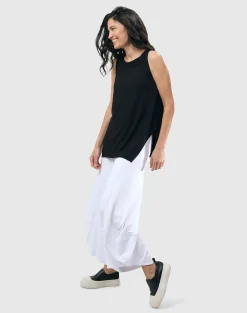 Essential Cutaway Tank Top, Black