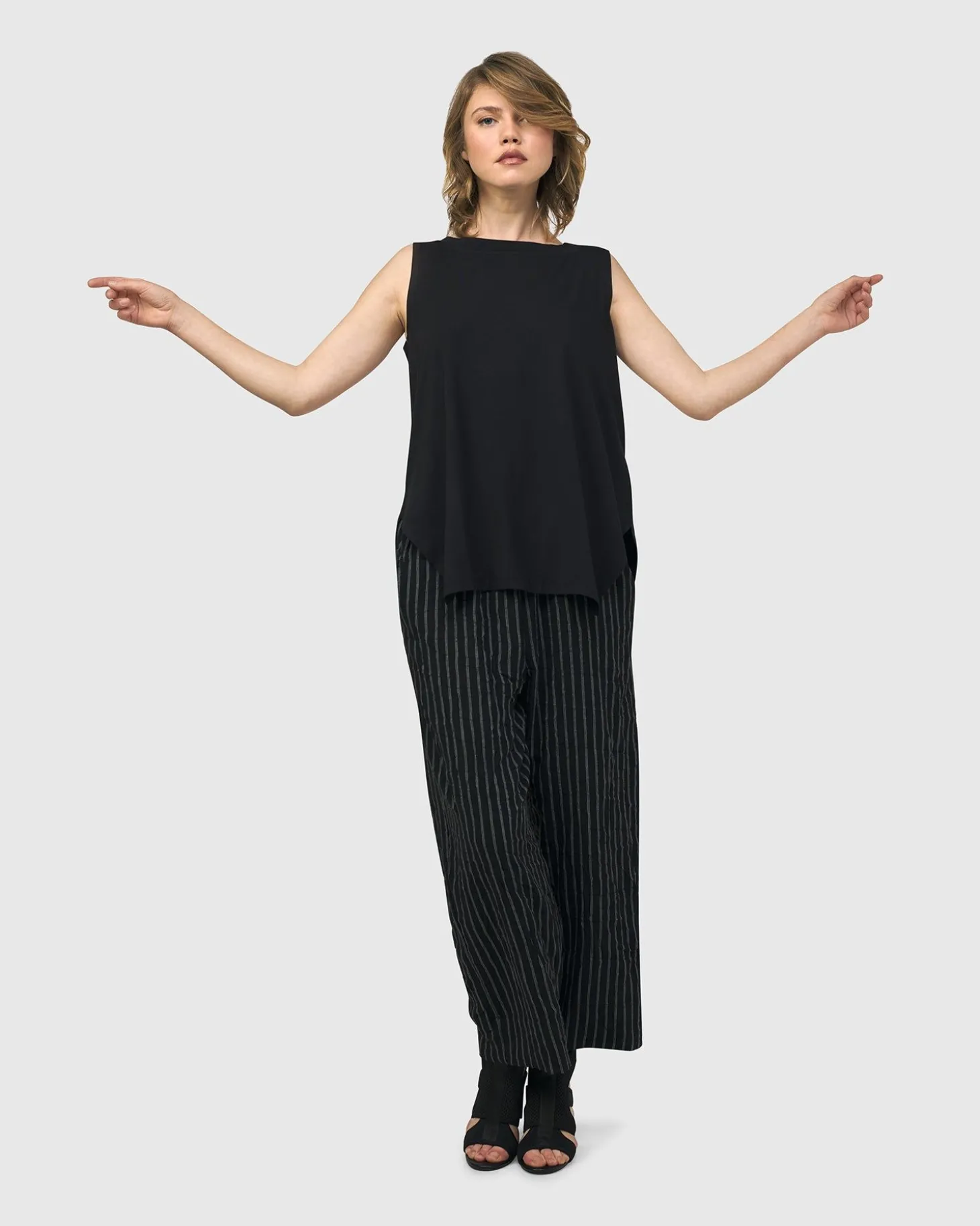 Essential Cutaway Tank Top, Black
