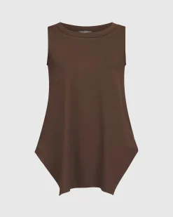 Essential Cutaway Tank Top, Coffee