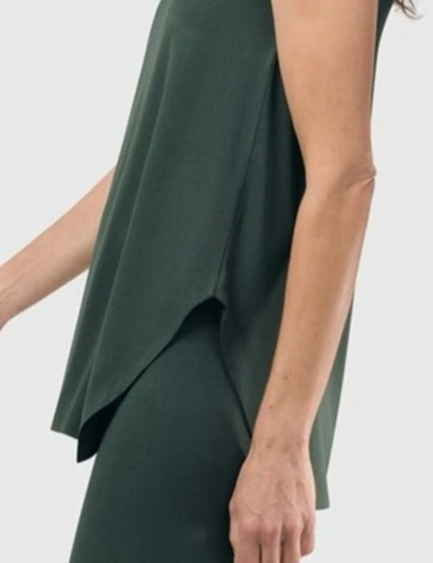 Essential Cutaway Tank Top, Green