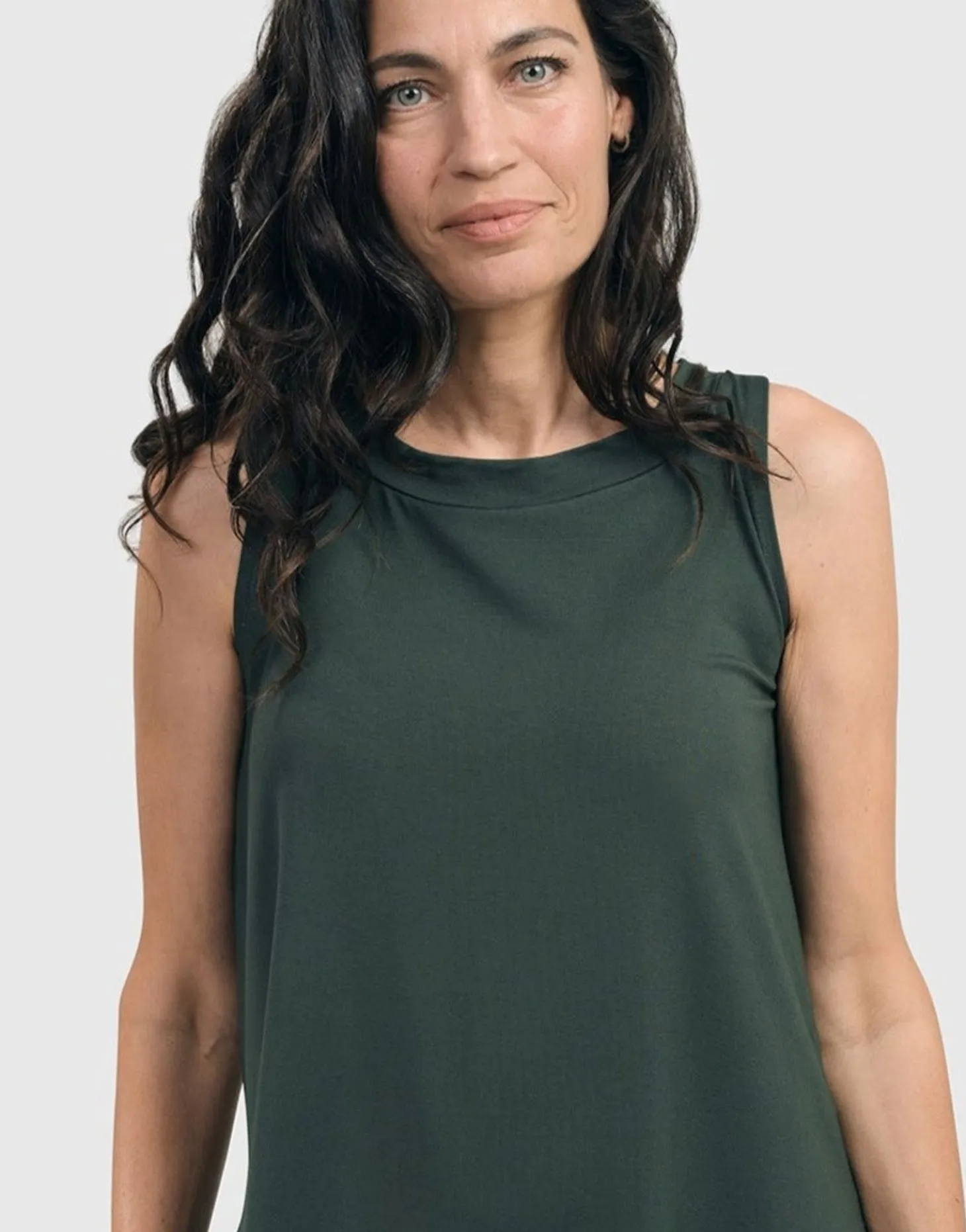 Essential Cutaway Tank Top, Green