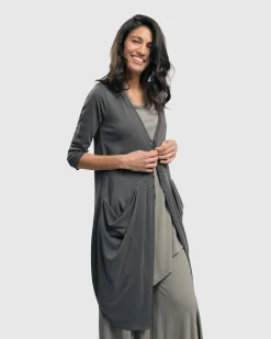 Essential Draped Cocoon Jacket, Grey