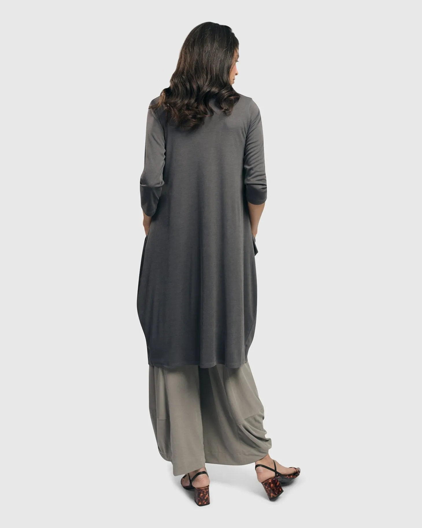 Essential Draped Cocoon Jacket, Grey