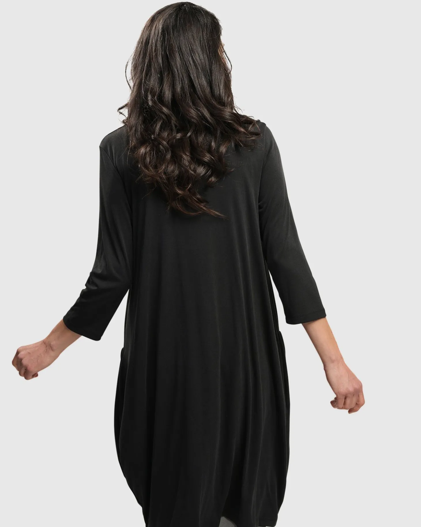 Essential Draped Cocoon Jacket, Charcoal