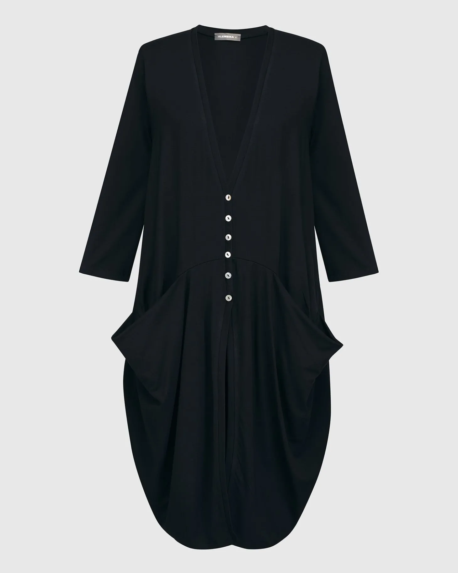 Essential Draped Cocoon Jacket, Black