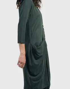 Essential Draped Cocoon Jacket, Green