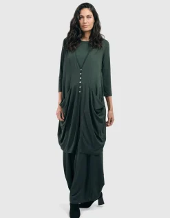 Essential Draped Cocoon Jacket, Green